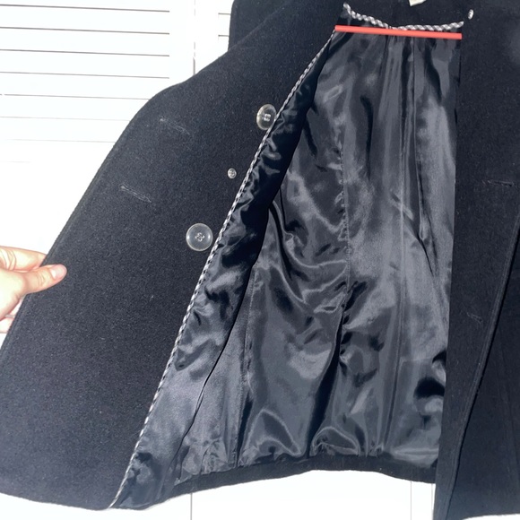 St. John’s Bay Cashmere Blend Black Coat - Picture 6 of 7